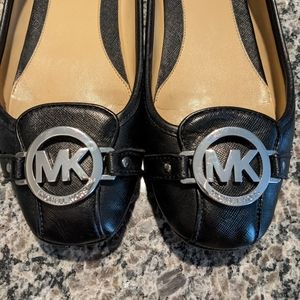 Michael Kors Leather Fulton Moc Black Flats Ballet